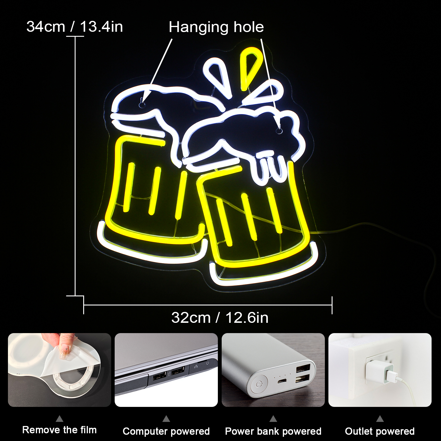 Beer Cheers Neon Led Signs Bed - Home Gym Neon Sign recensione e prezzo